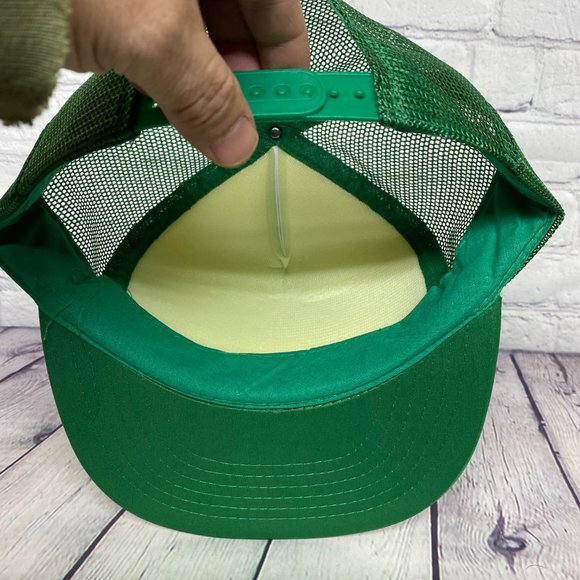 Vintage Trucker Hat Mesh Cap Snapback Green Team Two Family Fun Weekend 1990 90s - Picture 7 of 8
